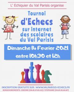 Tournoi par internet des Scolaires du Val Parisis - Dimanche 14 fvrier 2021