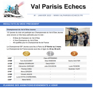 Journal du Val Parisis Echecs - Janvier 2023