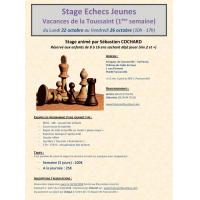 Stage Jeunes de la Toussaint (22 au 26 octobre 2018)